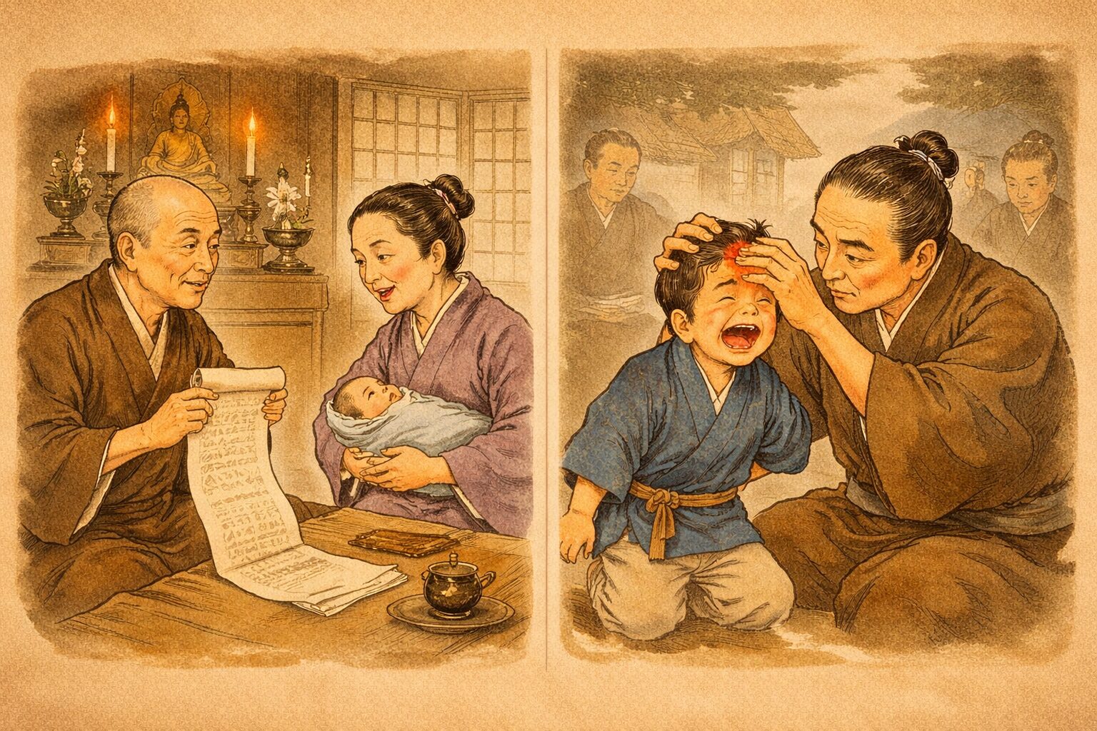 寿限無 あらすじ タイムライン図解（名付け→たんこぶ）