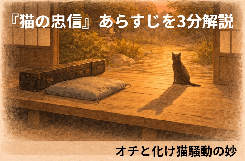 嫉妬まじりの告げ口騒動が化け猫怪異へ変わり歌舞伎の狐忠信の見立てで着地する上方落語『猫の忠信』のイメージ画像