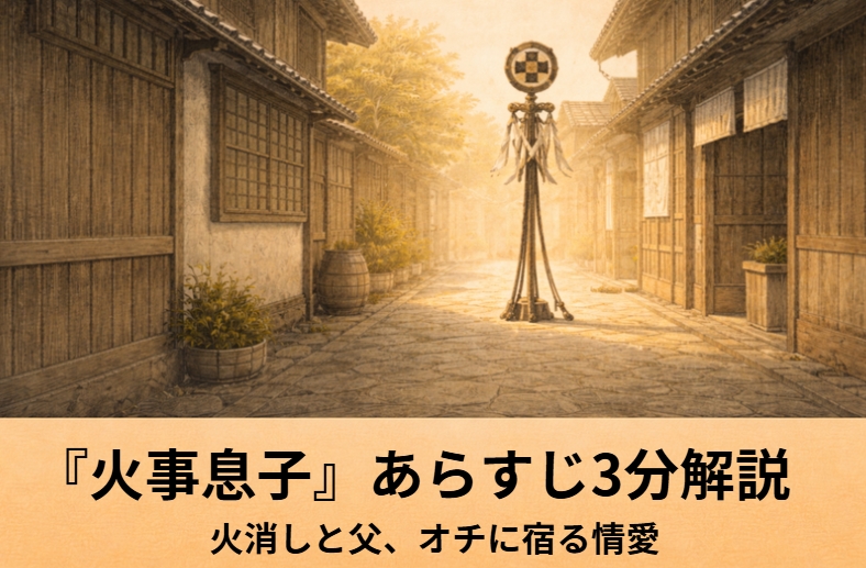 落語『火事息子』の火消し姿の若旦那と親子の情を描いたアイキャッチ画像