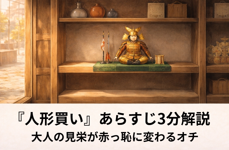 初節句祝いの人形を前に大人たちの見栄が崩れていく落語『人形買い』のイメージ画像
