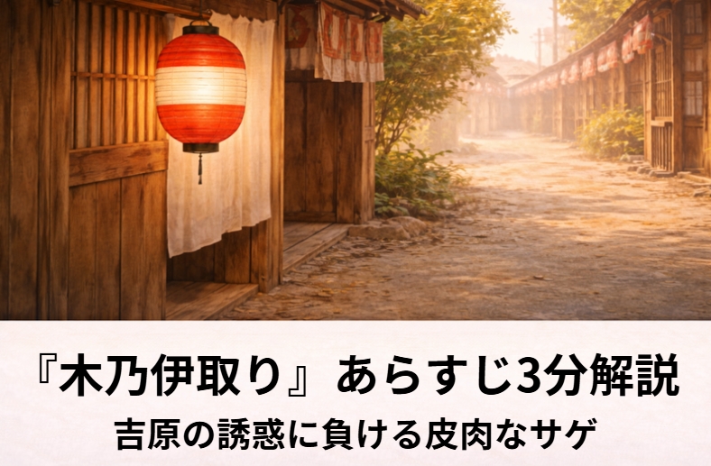 落語『木乃伊取り』の吉原の誘惑と清蔵の心のゆるみをイメージした遊里の入口の情景