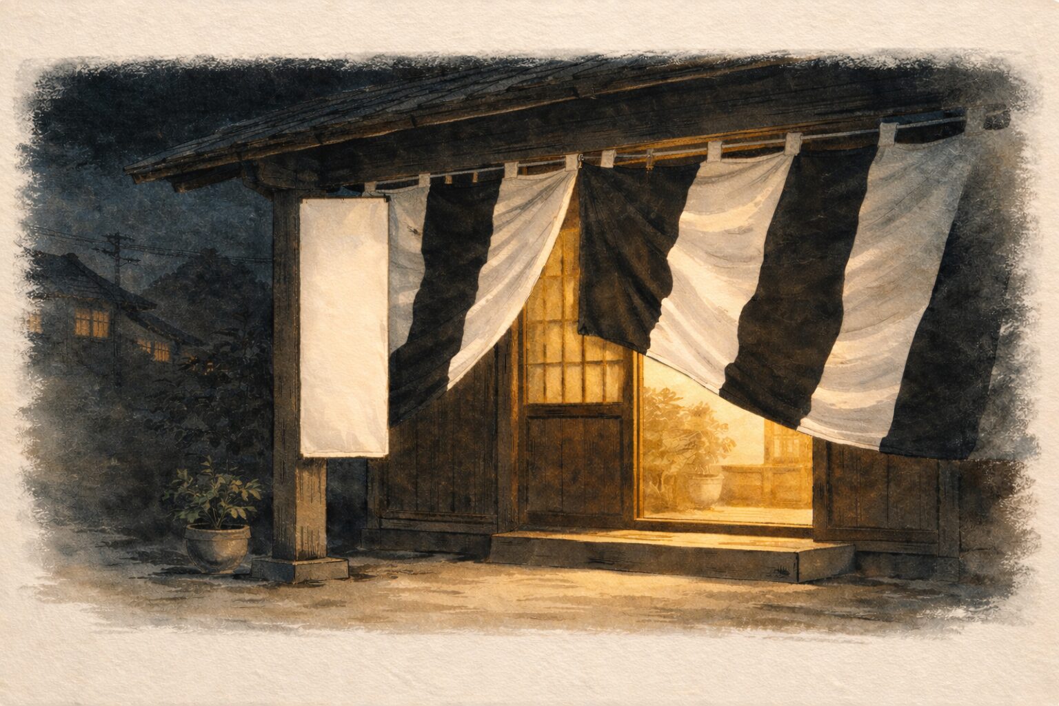 夜の表に忌中札が貼られ鯨幕だけが静かに揺れる一場面