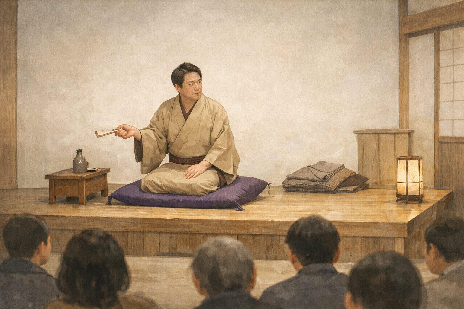 落語のサゲが高座全体の流れの中でどう機能するかを象徴する一場面