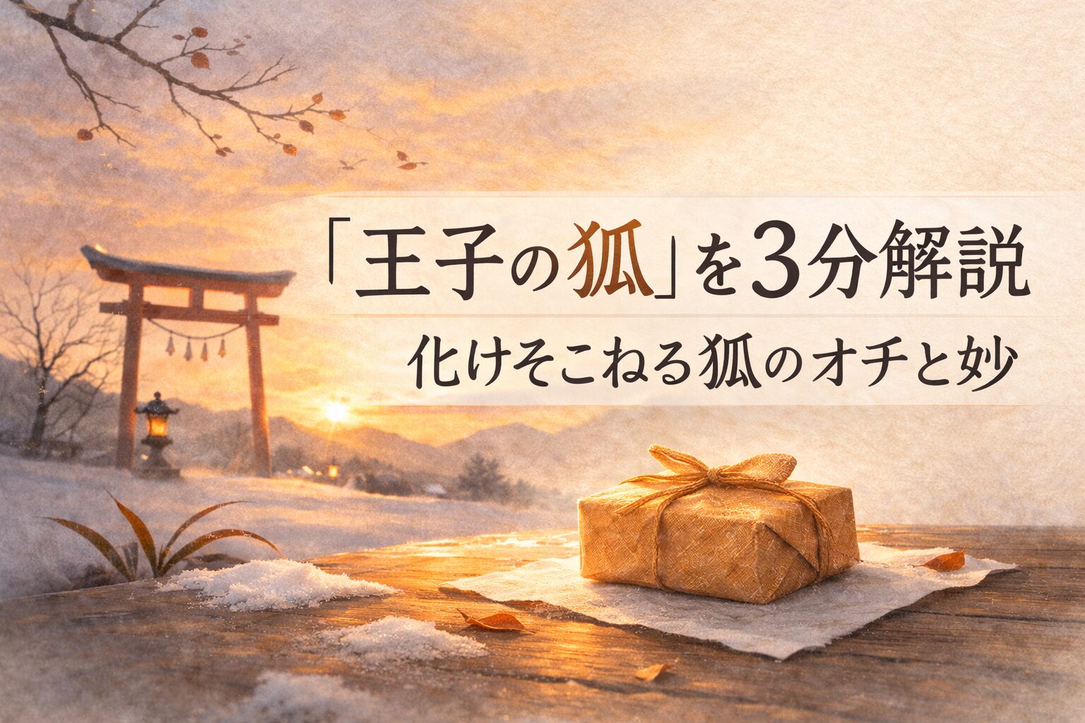 王子稲荷の大晦日の夜に人に化けた狐が町へまぎれ込もうとして正体を見破られる落語『王子の狐』のイメージ画像