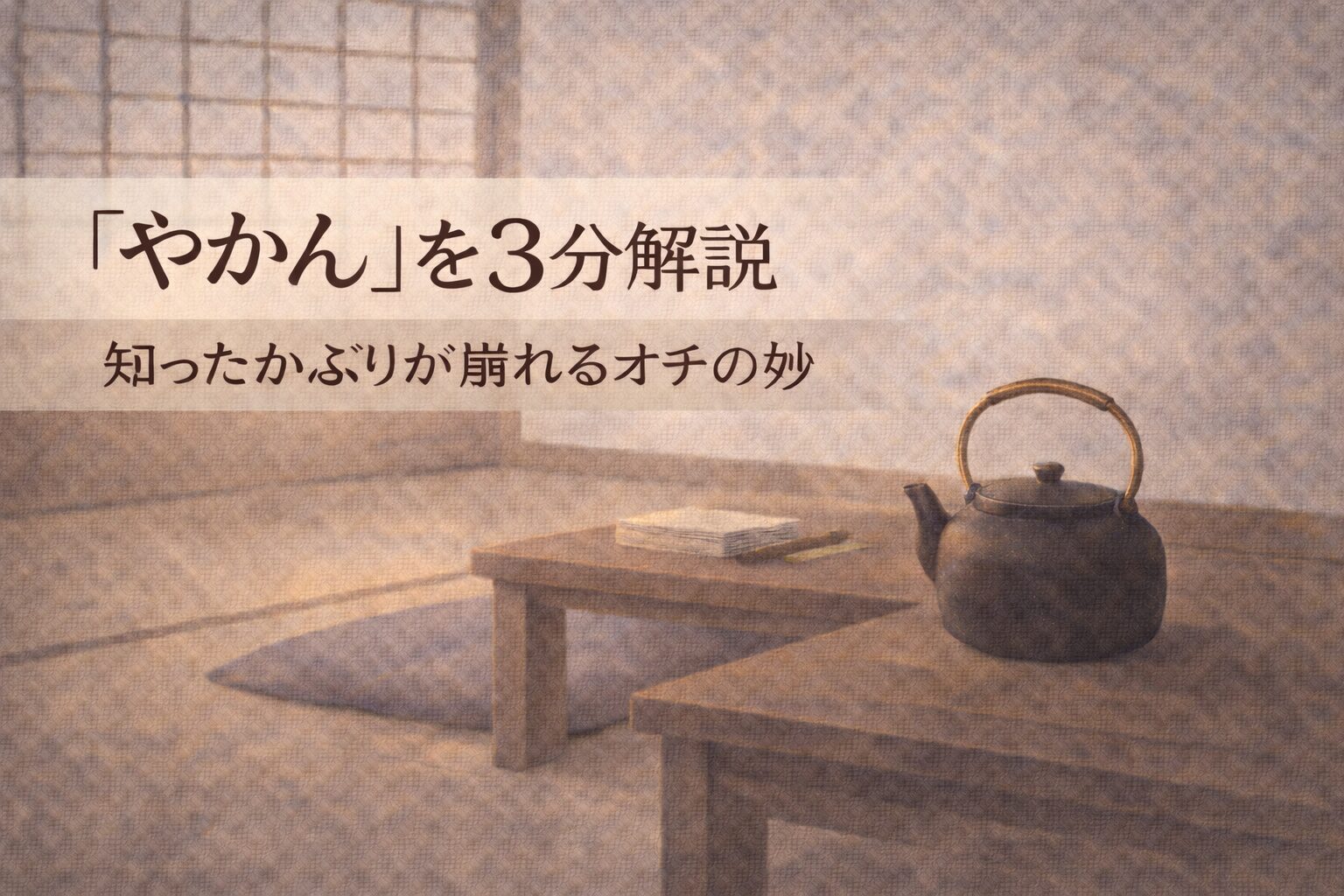 物知り顔の隠居が八五郎の語源の質問攻めに追い詰められ大ぼらで締まる落語『やかん』のイメージ画像