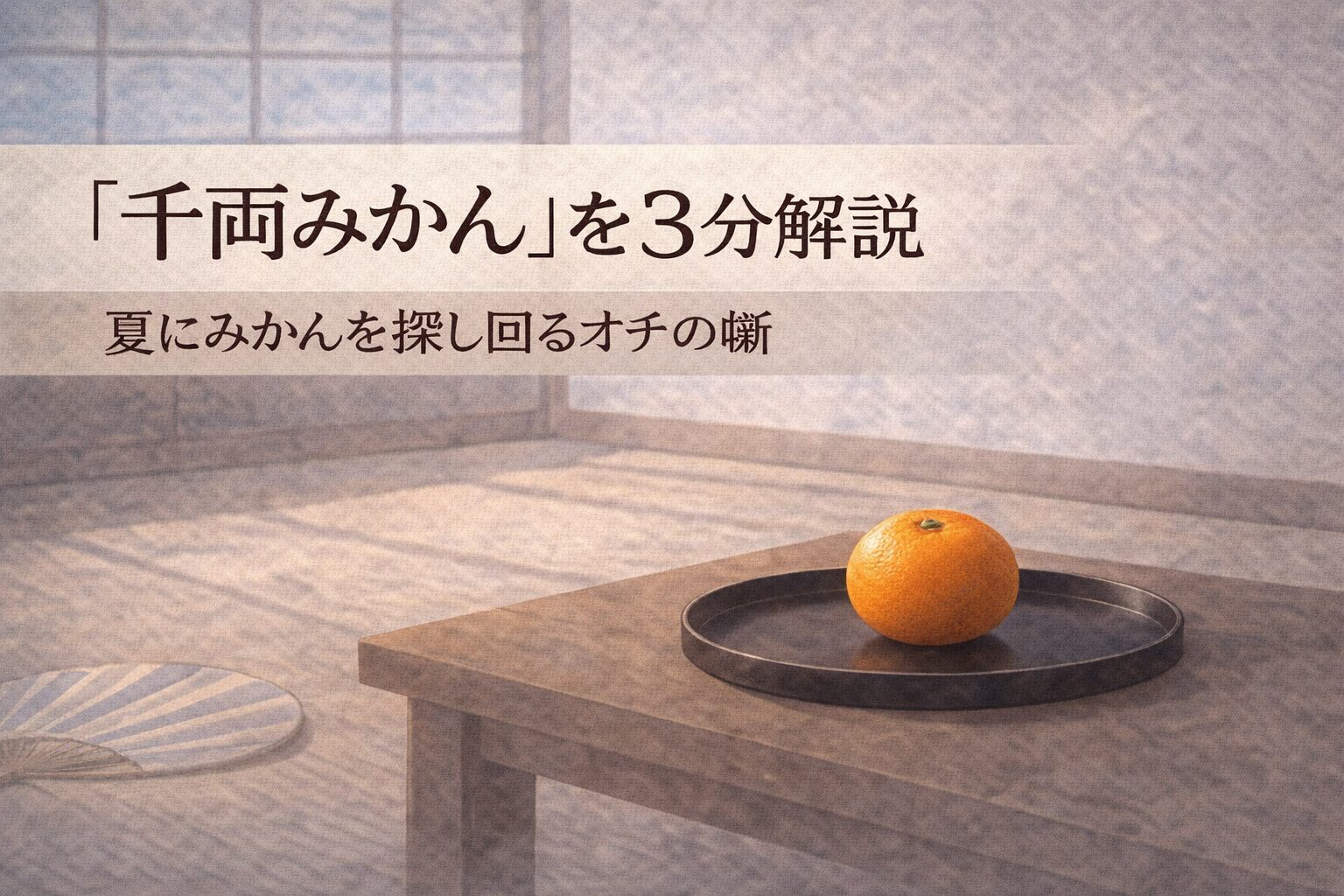真夏に季節外れのみかんを求めて大店の番頭と手代が奔走する落語『千両みかん』のイメージ画像