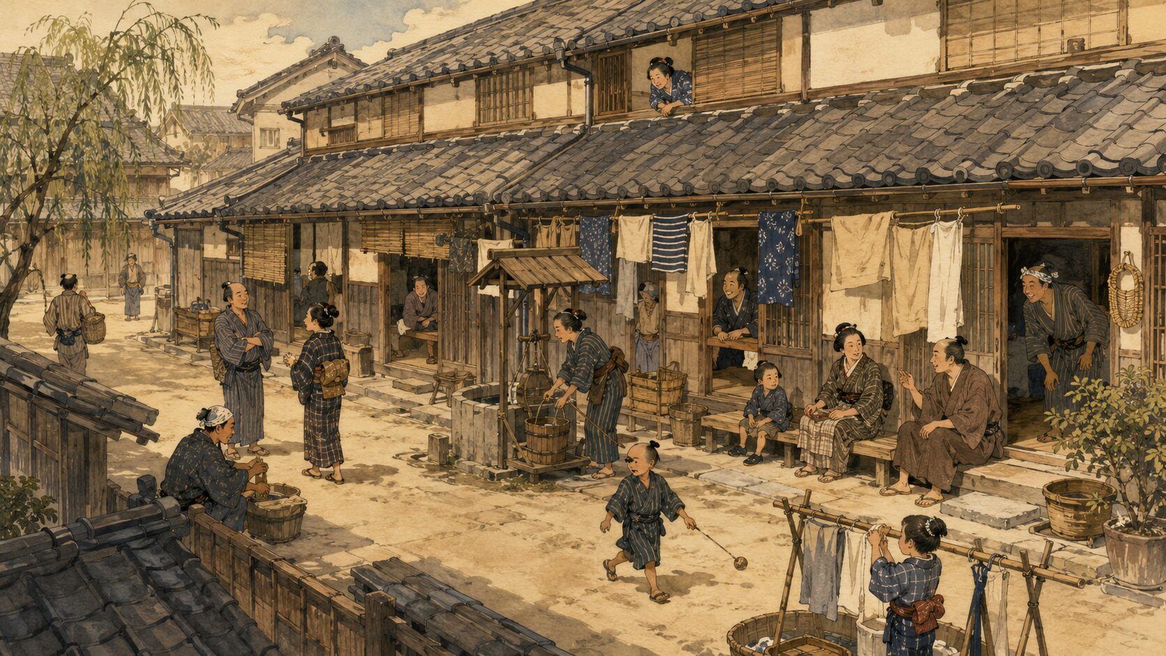 江戸の長屋に暮らす町人たちの近い人間関係