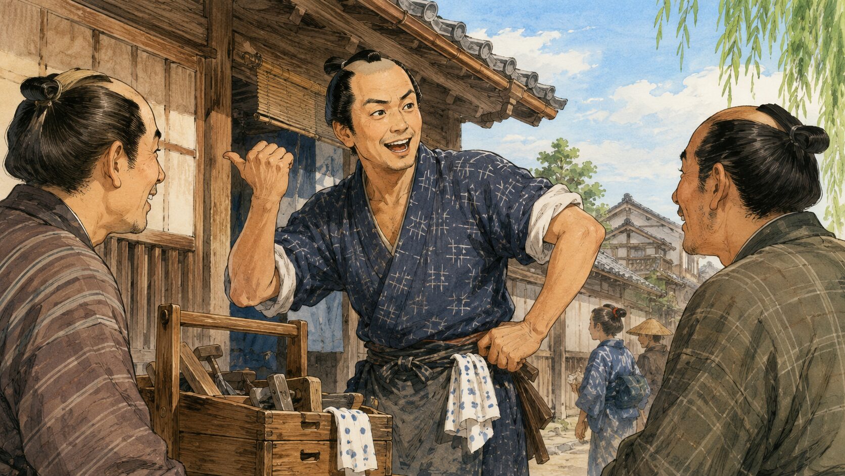 てやんでえの勢いが伝わる江戸っ子職人の会話場面