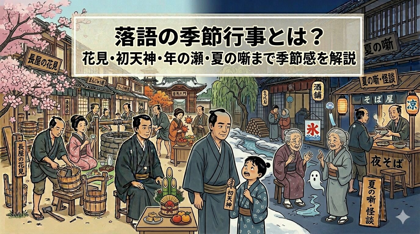 花見初天神年の瀬夏の噺で分かる落語の季節行事