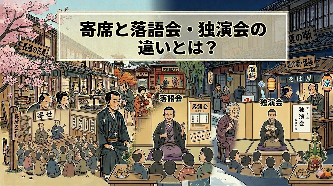 寄席と落語会と独演会の違いを初心者向けに比較