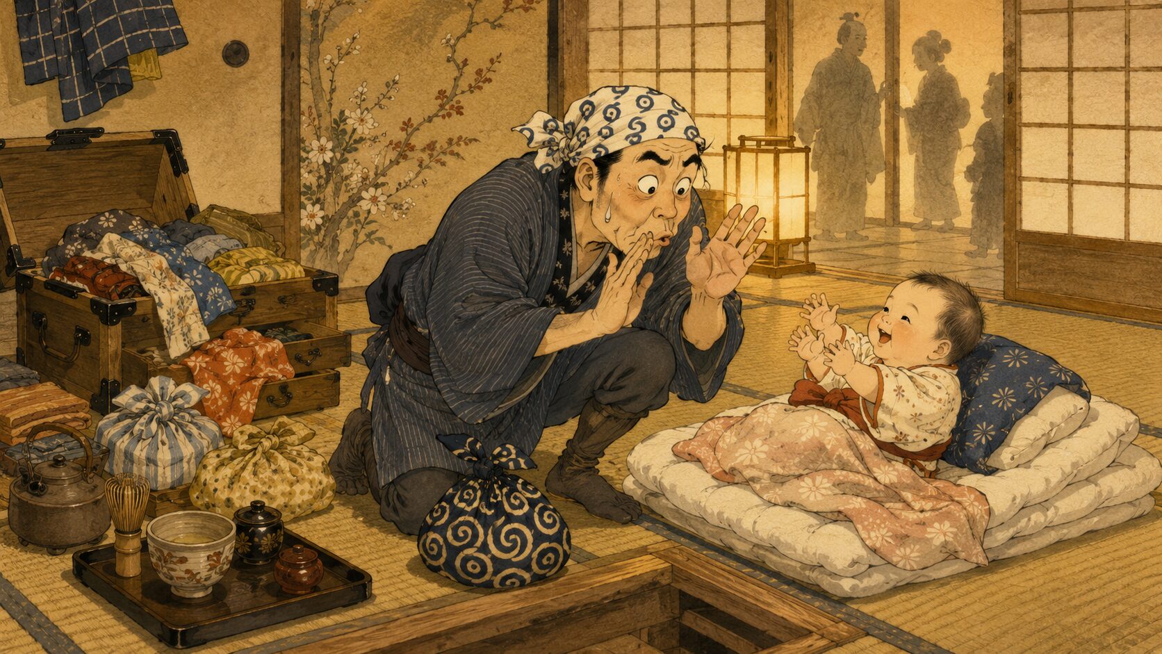 落語『子盗人』で盗人が赤ん坊をあやして盗みどころではなくなる場面