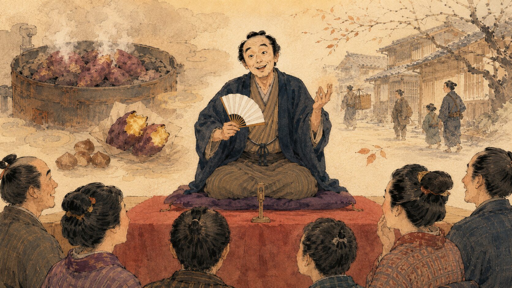 落語『五里五里芋』を寄席の高座で語る焼き芋小咄の余韻