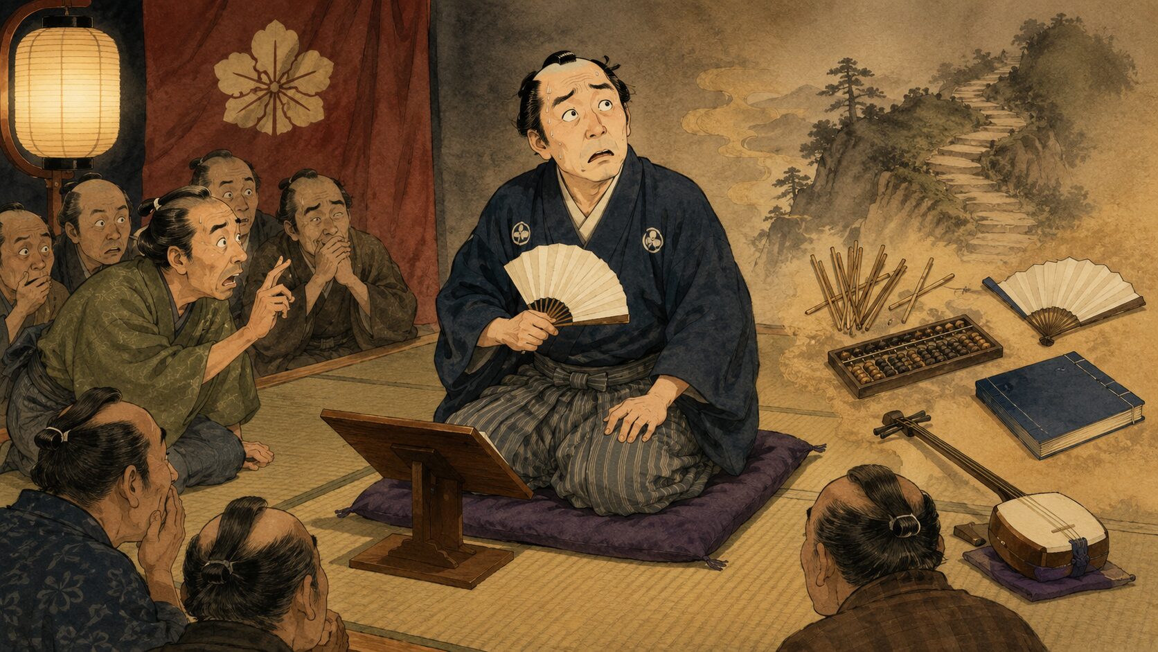 落語『四四十六』で浄瑠璃の本番中に客席から助け舟を出される場面