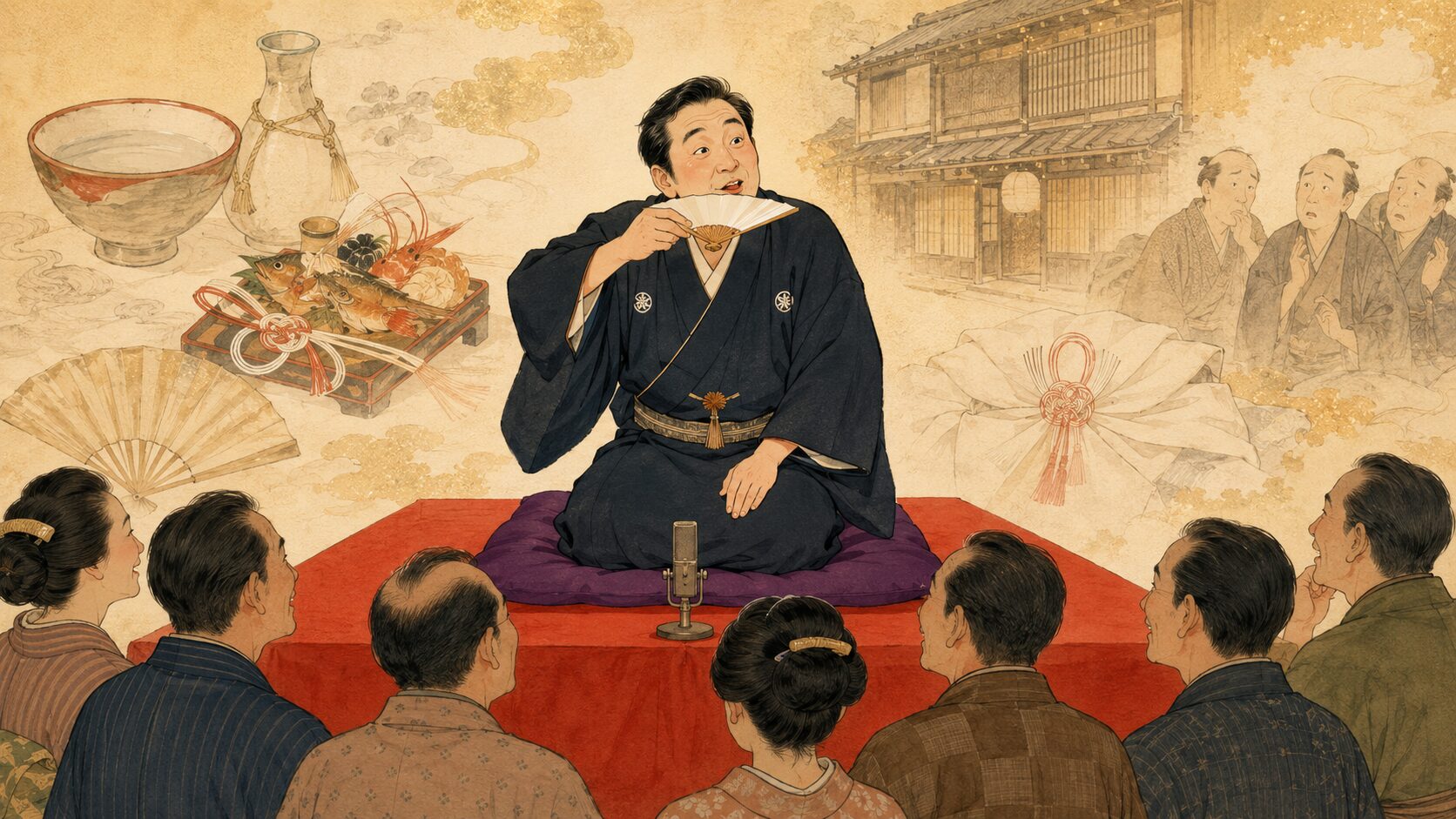 落語『大盞』を寄席の高座で語る酒席と祝い言葉の真似をめぐる上方落語の余韻