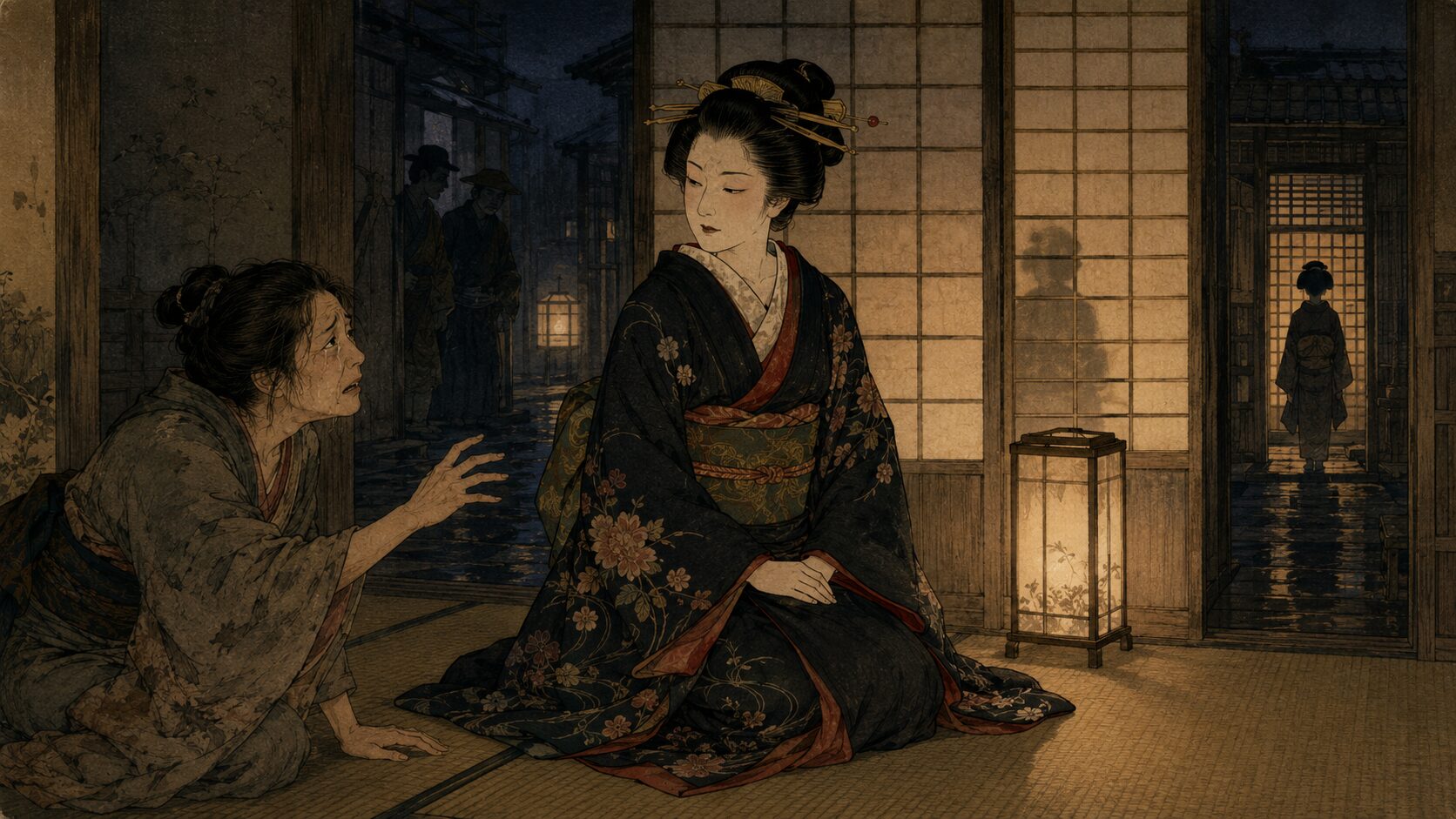 落語『妲己のお百』でお百が母娘を切り離し母を追い詰める場面