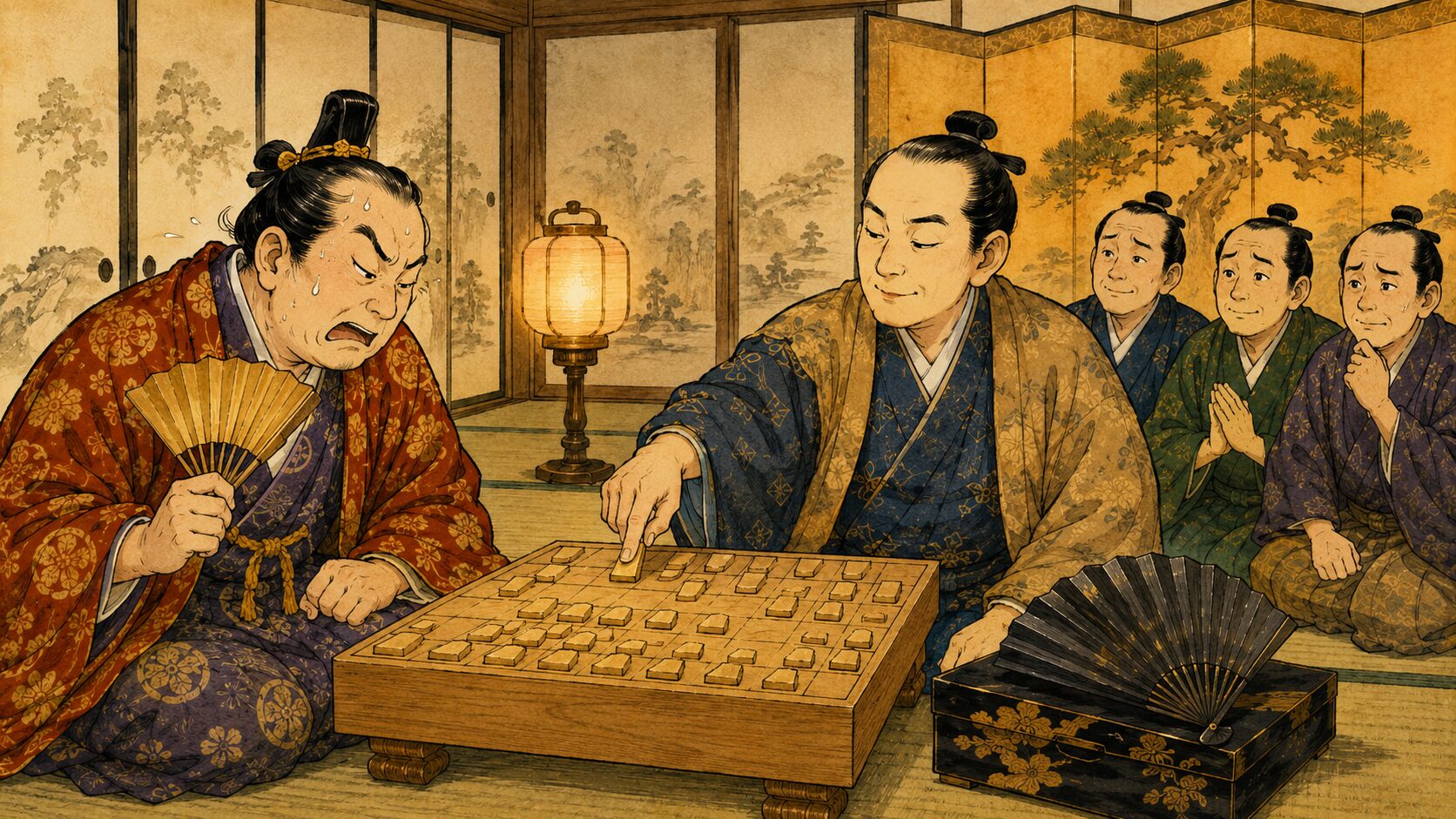 落語『大名将棋』でご意見番が殿様を正しい将棋でやり込める場面