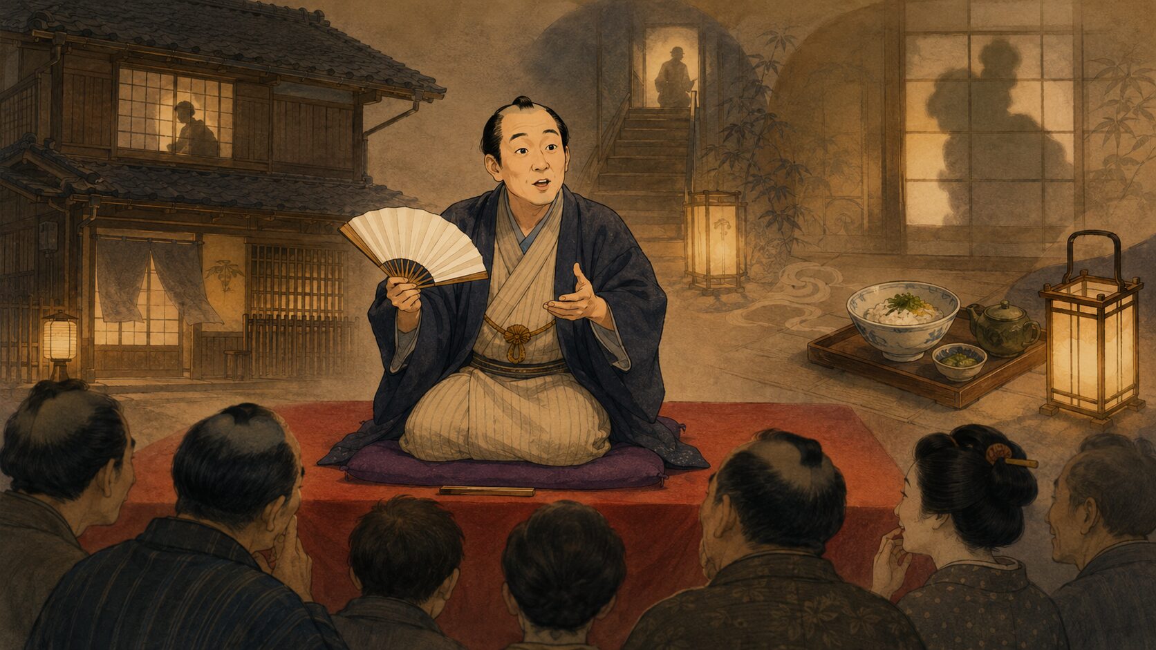 落語『茶漬間男』を寄席の高座で語る二階と茶漬けの艶笑滑稽噺の余韻