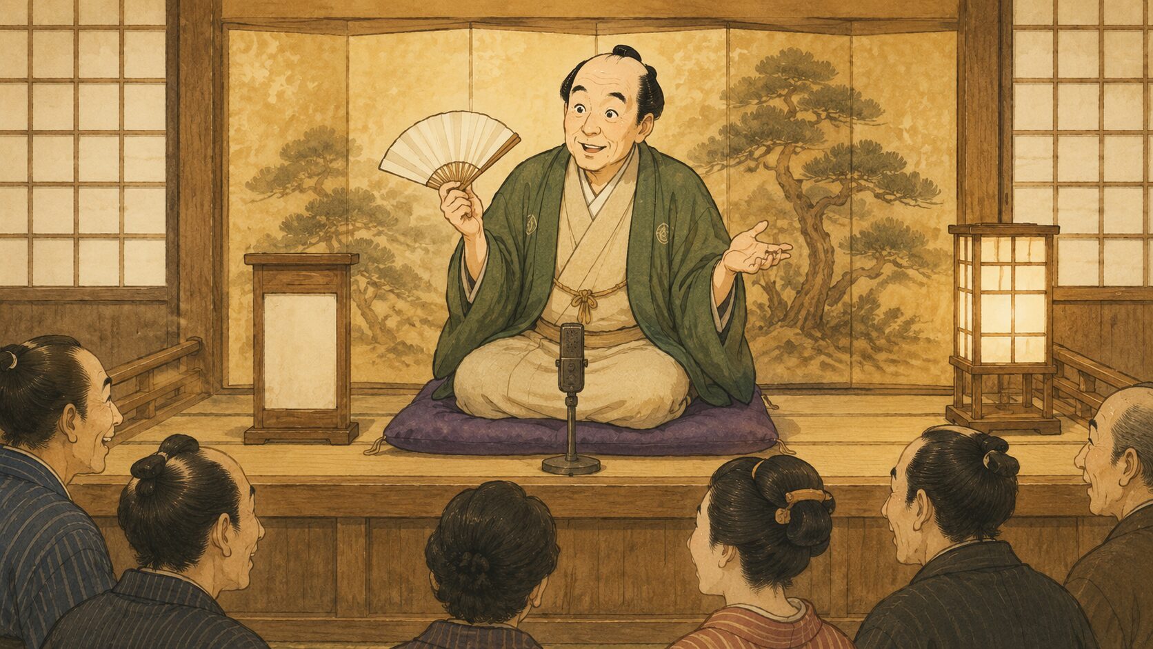 寄席の高座で軽やかに語られる落語『べんちゃら屋』の余韻