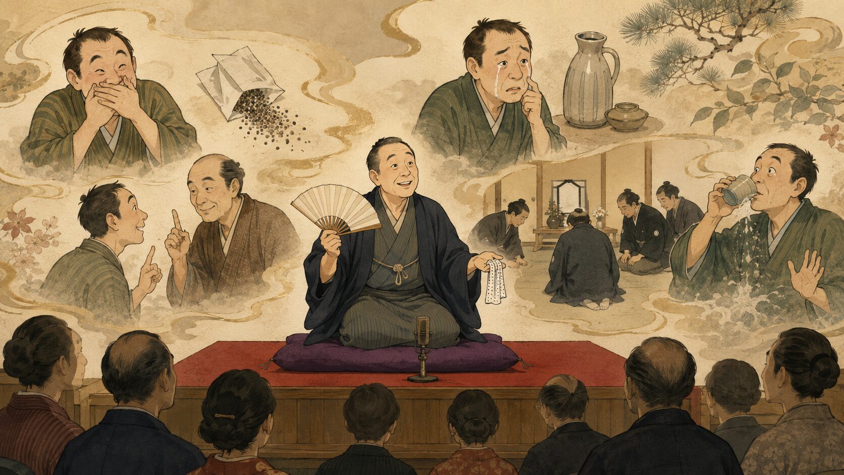 落語『くやみ』を寄席の高座で楽しむ胡椒と弔問の失敗の余韻