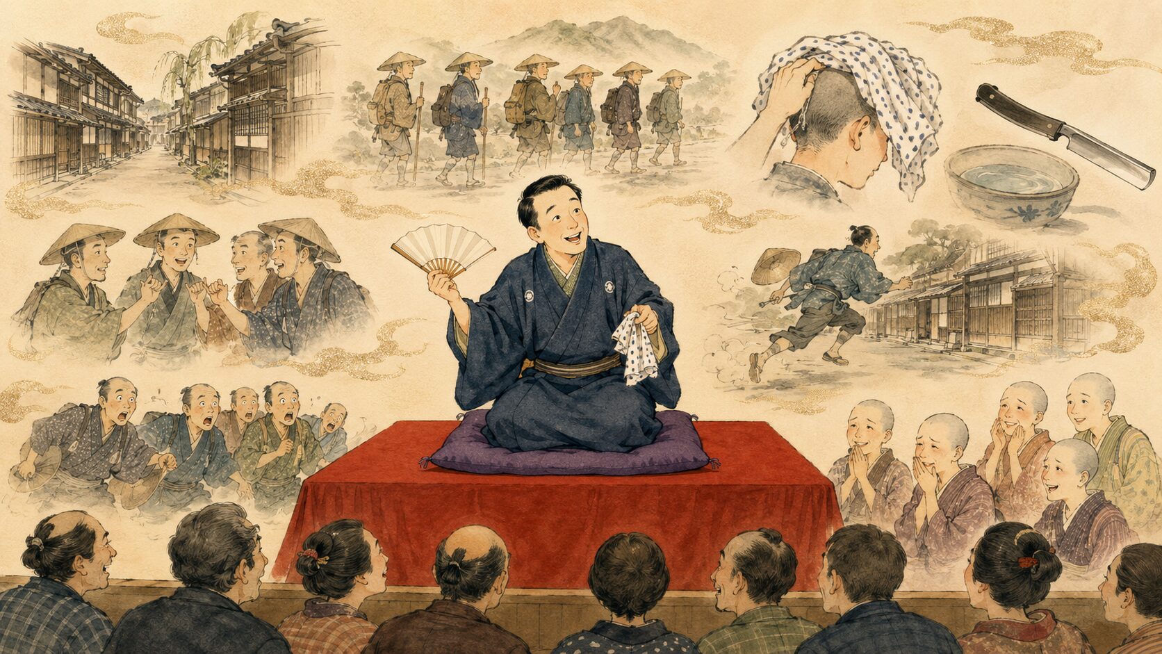 落語『百人坊主』を寄席の高座で楽しむ参詣の旅と坊主頭の大騒動の余韻