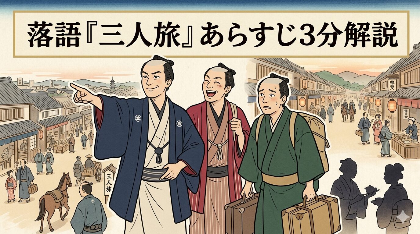 落語『三人旅』の江戸っ子三人組が東海道へ旅立つ道中噺のアイキャッチ画像